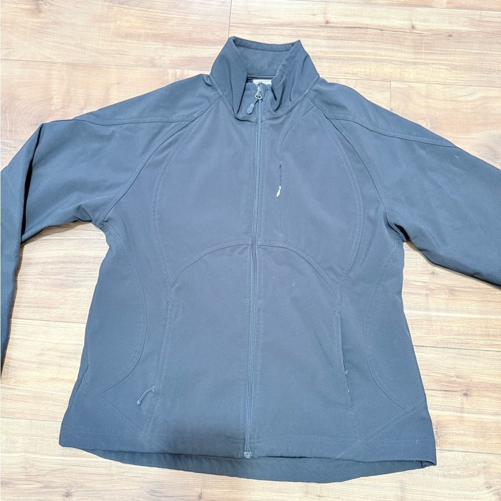 Double Diamond Women's dark black windbreaker Ski Jacket Size XL